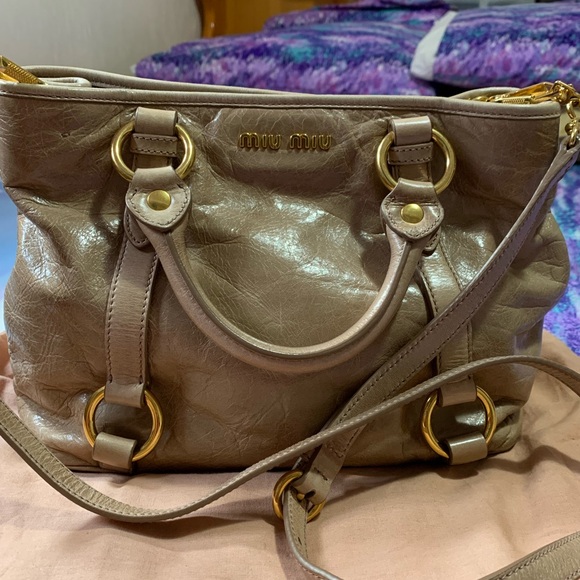 Miu Miu Handbags - Miu Miu Authentic vintage beige color, two way bag